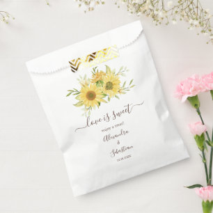 Bolsa De Papel El amor es dulce Boda de girasol dulce trato