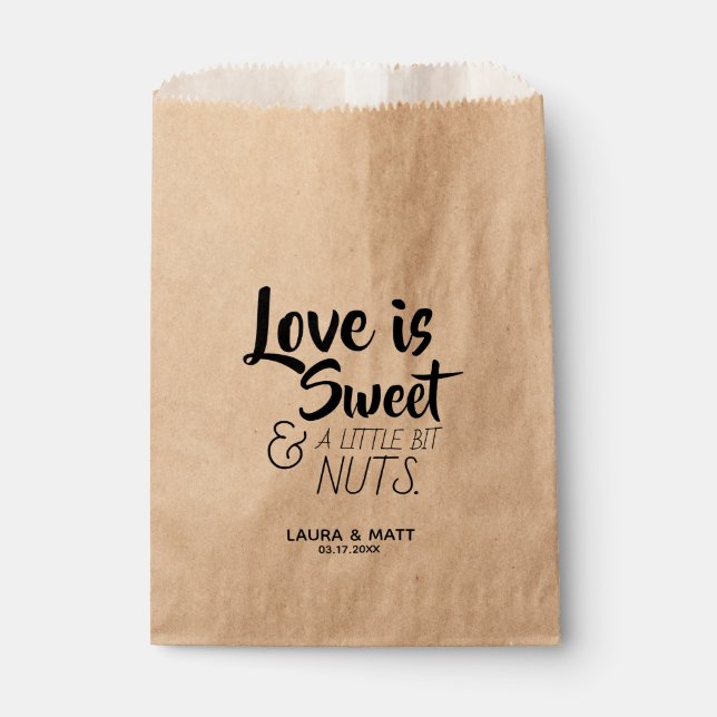 Bolsa De Papel El amor es dulce Boda de nueces pequeñas (Anverso)