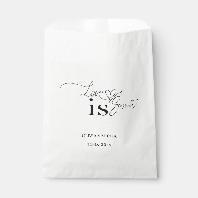 Bolsa De Papel El amor es dulce: Boda elegante de guiones (Anverso)