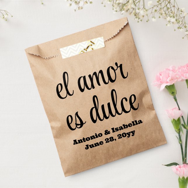 Bolsa De Papel El amor es dulce boda en la recepción (Sellado)
