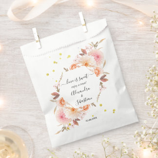 Bolsa De Papel El amor es dulce Boda floral dulce