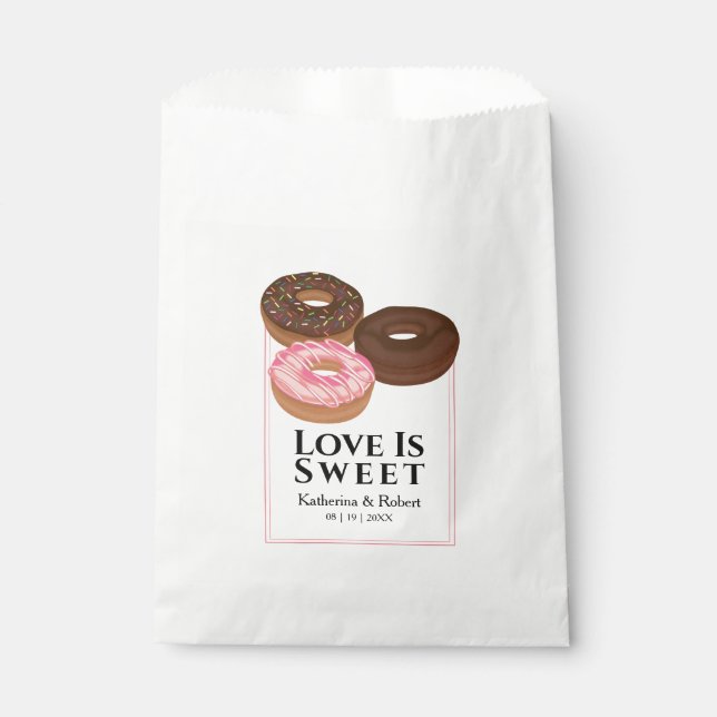 Bolsa De Papel El amor es dulce Donut | BODA (Anverso)