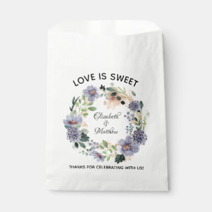 Bolsa De Papel El amor es dulce elegante Boda de guirnaldas flora