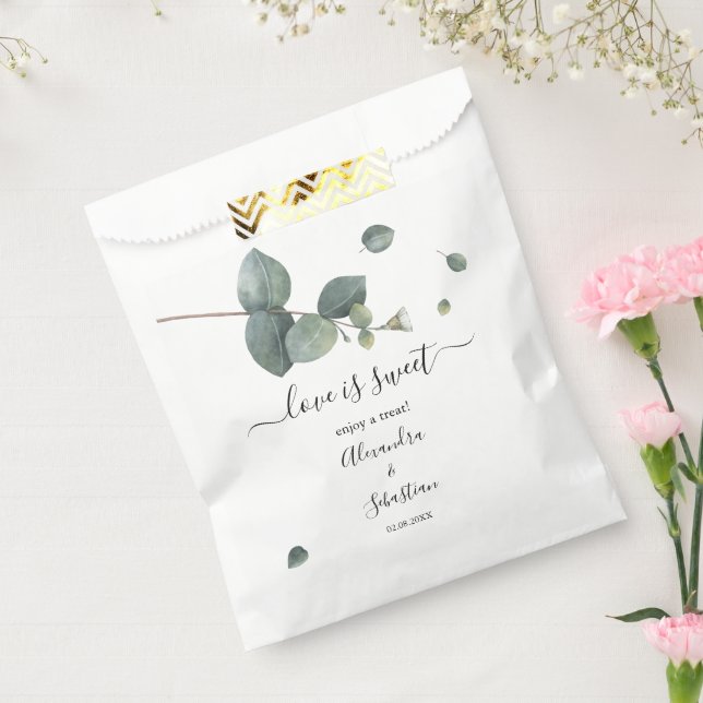 Bolsa De Papel El amor es dulce Eucalyptus Boda Sweet Tret Favor (Sellado)
