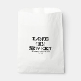Bolsa De Papel El amor es dulce Favor de boda vintage en blanco y