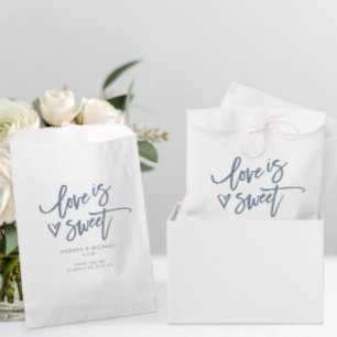 Bolsa De Papel El amor es dulce polvo azul boda divertido corazón