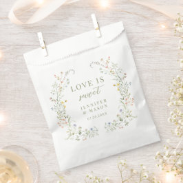 Bolsa De Papel El amor es dulce pradera Boda de flores silvestres