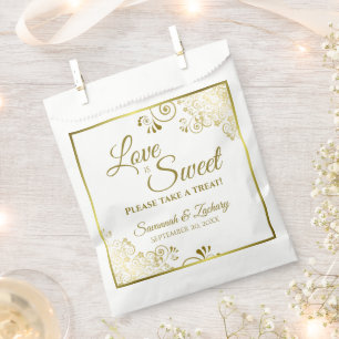 Bolsa De Papel El amor es dulce, tómate un tesoro Boda blanco de