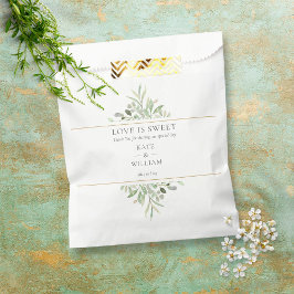 Bolsa De Papel El amor es dulce vegetación Boda de follaje