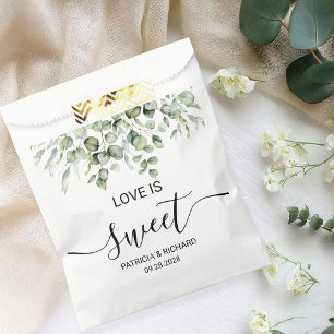 Bolsa De Papel El amor es dulce vegetación Eucalipto Boda