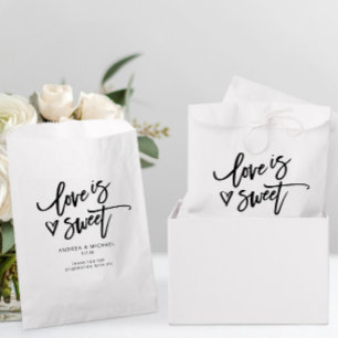 Bolsa De Papel El amor es dulce y moderno Boda divertido escritur