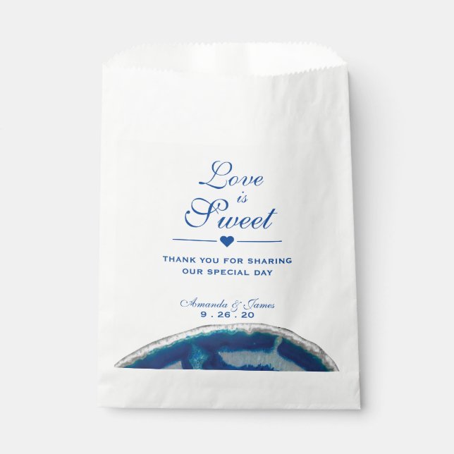 Bolsa De Papel El amor es el Boda azul de la marina dulce (Anverso)
