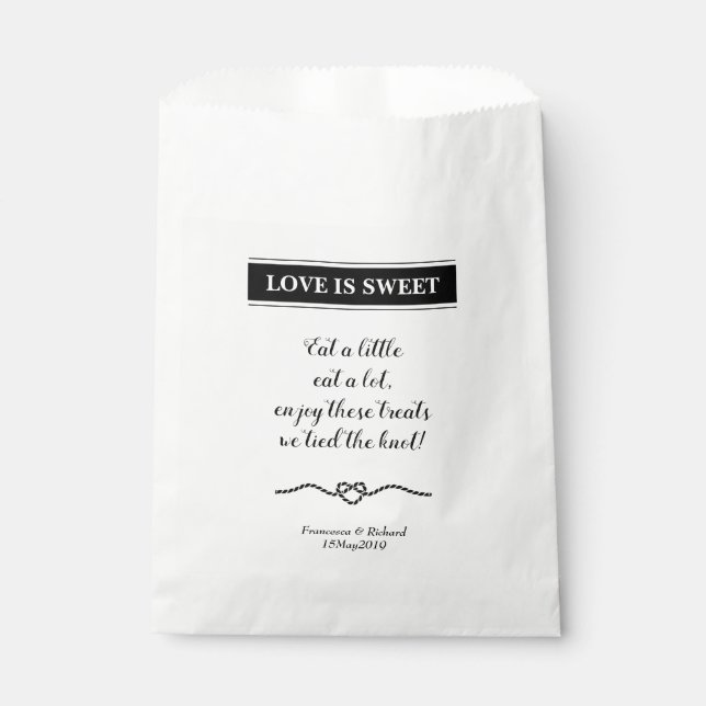 Bolsa De Papel El amor es un Boda Náutico dulce (Anverso)