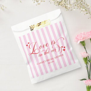 Bolsa De Papel El Amor Está En El Aire Corazones Rosados Rojos De