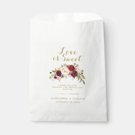 Bolsa De Papel El amor floral de Borgoña es un Boda rústico dulce