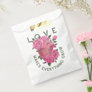 Bolsa De Papel El amor hace que todo crezca - arte romántico flor