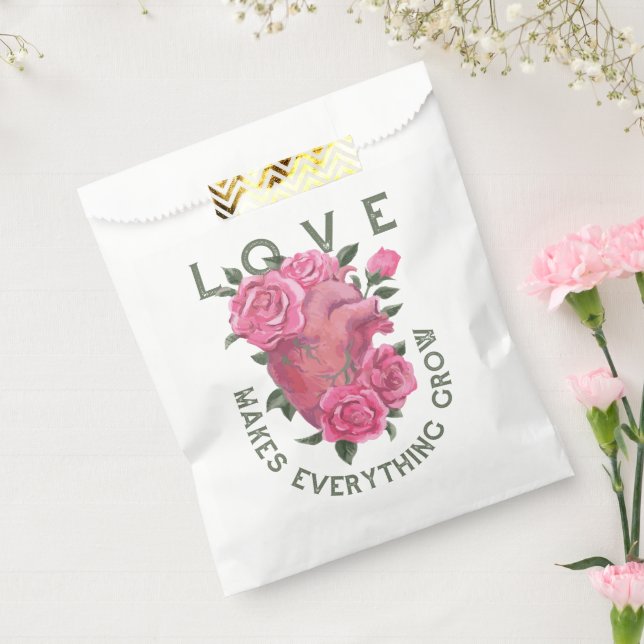 Bolsa De Papel El amor hace que todo crezca - arte romántico flor (Sellado)