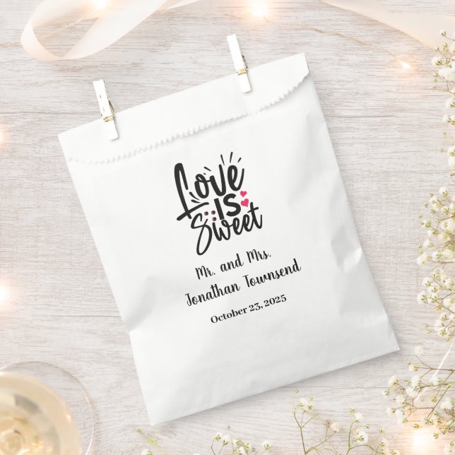 Bolsa De Papel El Amor Personalizado Es Bolsas De Favor De Bodas  (Cortado)