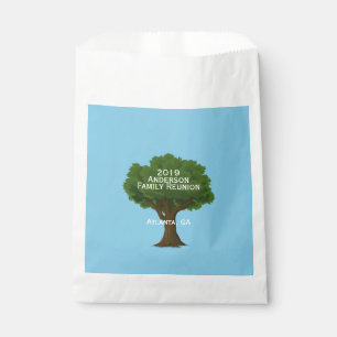 Bolsa De Papel El árbol de familia y nombra la reunión de famil