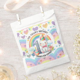 Bolsa De Papel El arcoiris colorido y el Fiesta de cumpleaños 1 c