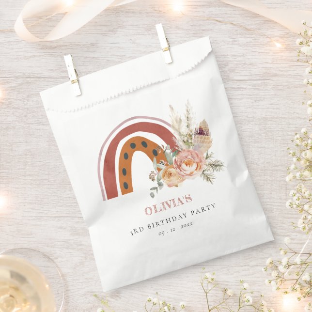 Bolsa De Papel El arcoiris floral del boho bajo cualquier edad Cu (Cortado)