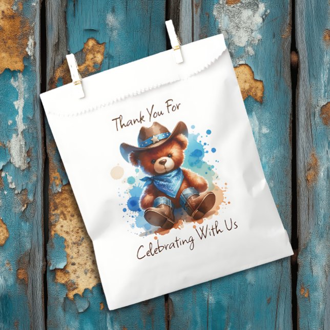 Bolsa De Papel El Baby Shower de Lil' Cowboy Teddy Bear Boy (Subido por el creador)