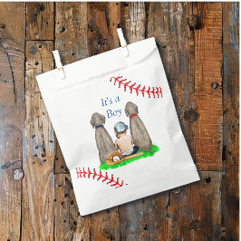 Bolsa De Papel El Baby Shower de un chico con temas de béisbol
