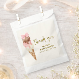 Bolsa De Papel El Baby Shower Scoop Bow Ice Cream Gracias