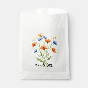 Bolsa De Papel El Boda de las flores silvestres del embrión de ve