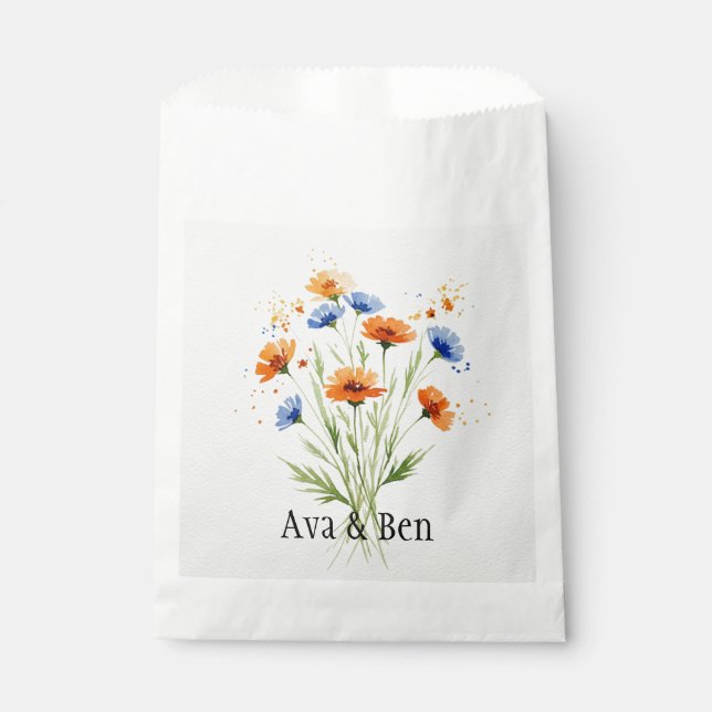 Bolsa De Papel El Boda de las flores silvestres del embrión de ve (Anverso)