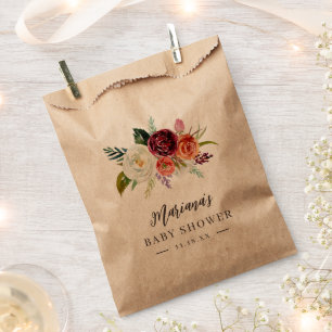 Bolsa De Papel El boho otoñal florece en Baby Shower personalizad