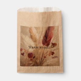 Bolsa De Papel El Boho Red Cream Feathers Floral Boda