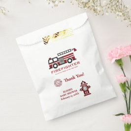 Bolsa De Papel El bombero minimalista "Pequeño héroe" Baby Shower