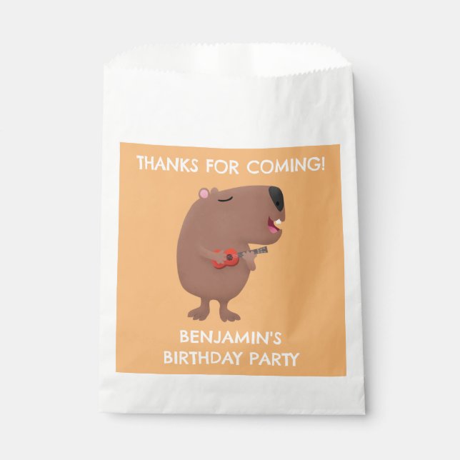 Bolsa De Papel El canto lindo capibara cumpleaños personalizado (Anverso)