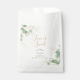 Bolsa De Papel El clásico Eucalyptus Gold Love es el dulce Boda