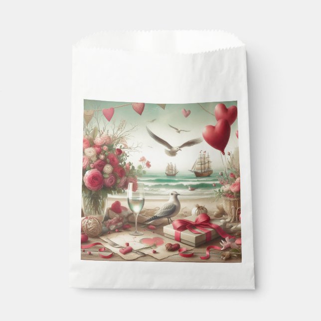Bolsa De Papel El día de San Valentín costero/náutico (Anverso)