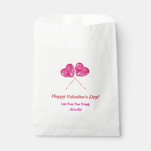 Bolsa De Papel El día de San Valentín Cute Lollipops Rosa Nombre
