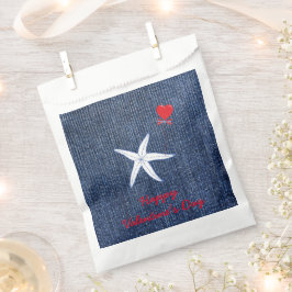 Bolsa De Papel El día de San Valentín del tema costero Corazón ro