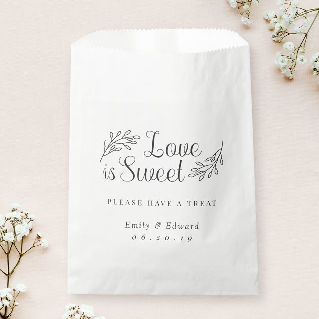 Bolsa De Papel El elegante amor botánico es dulce Boda (Subido por el creador)