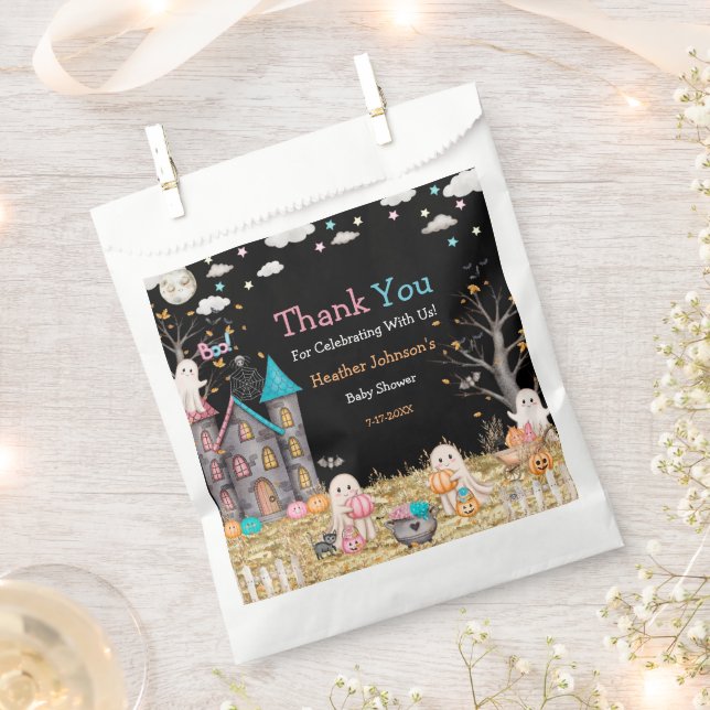 Bolsa De Papel El género de Pastel Halloween revela Baby Shower (Cortado)