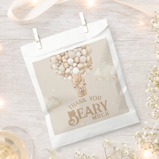 Bolsa De Papel El globo de Oso Teddy Bear Bearly Wait Baby Shower (Cortado)