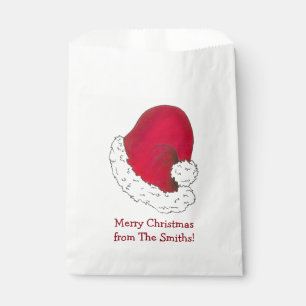 Bolsa De Papel El Gorra de Papá Noel Rojo Personalizado Feliz Nav
