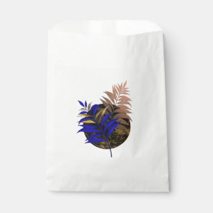 Bolsa De Papel El helecho azul en círculo negro