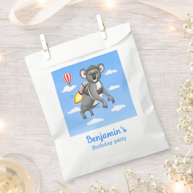 Bolsa De Papel El Koala Oso Cohete (Cortado)