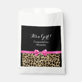 Bolsa De Papel El leopardo rosa caliente dobla su Chica Safari Ba