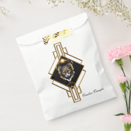 Bolsa De Papel El maravilloso gato negro dorado.