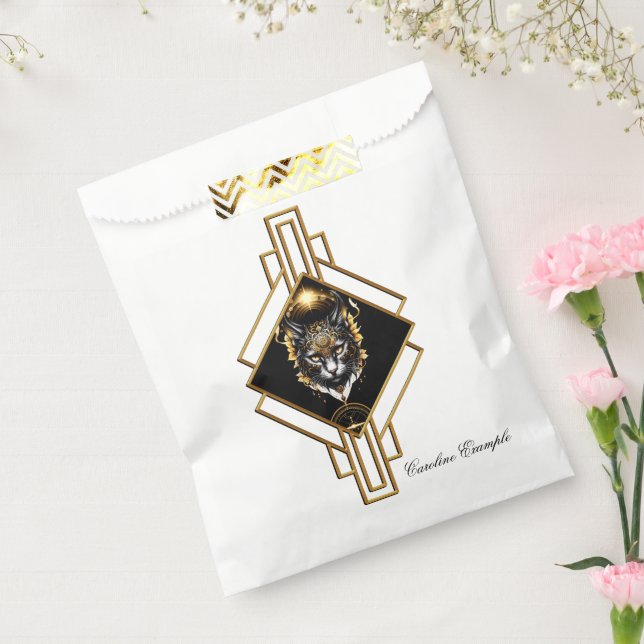 Bolsa De Papel El maravilloso gato negro dorado. (Sellado)