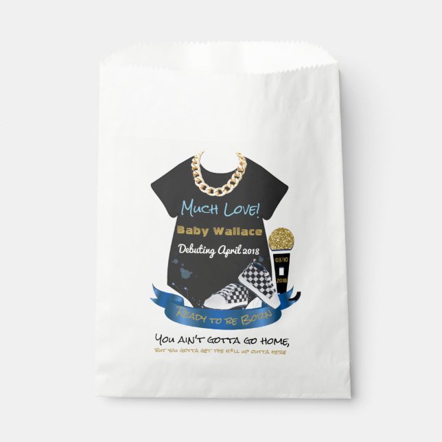 Bolsa De Papel El partido Baby Shower Hip Hop Prince de 90 favore (Anverso)
