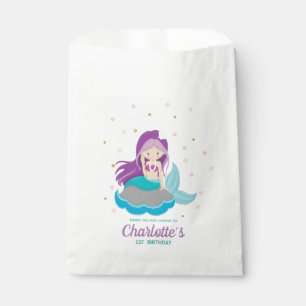 Bolsa De Papel El pelo púrpura de la sirena favorece el polo