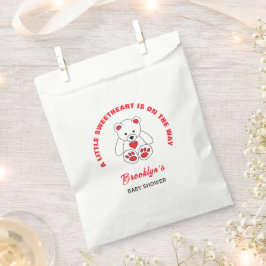 Bolsa De Papel El pequeño amor Baby Shower rojo blanco Teddy Bear